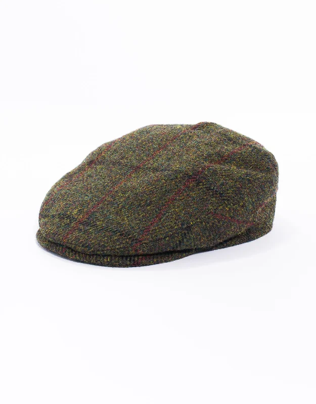 women's minimalist dressesWOOL IVY CAP - OLIVE WITH RED PANE