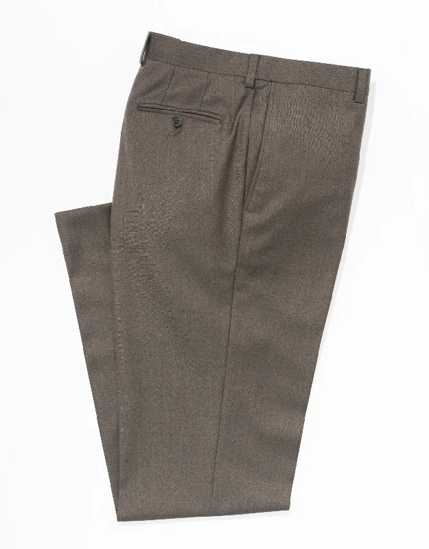 women's floral dressesLIGHT BROWN WOOL TWILL TROUSERS - CLASSIC FIT