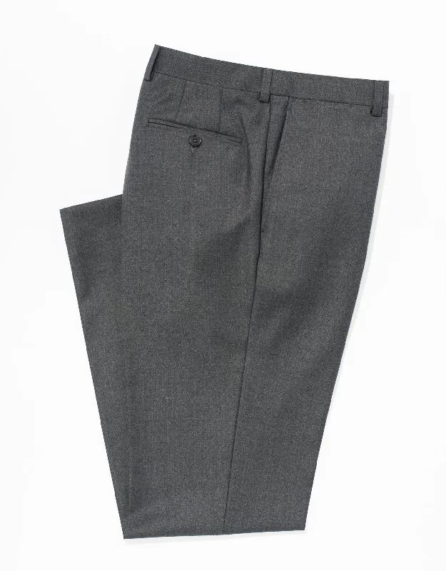 women's neon dressesMEDIUM GREY WOOL TWILL TROUSERS - CLASSIC FIT