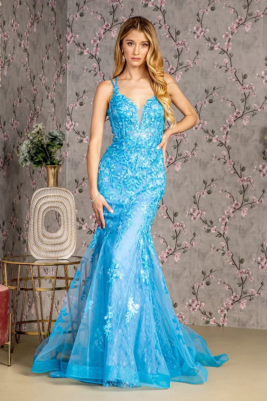 women's business casual dressesFormal Long Floral Sequin Mermaid Prom Dress