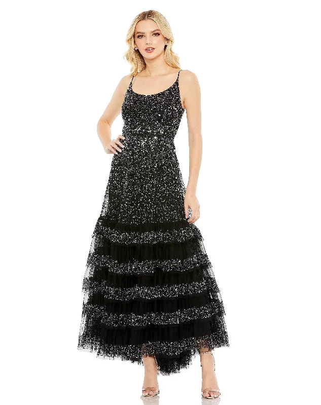 women's travel dressesMac Duggal 10883 Long Formal Sequin Prom Dress