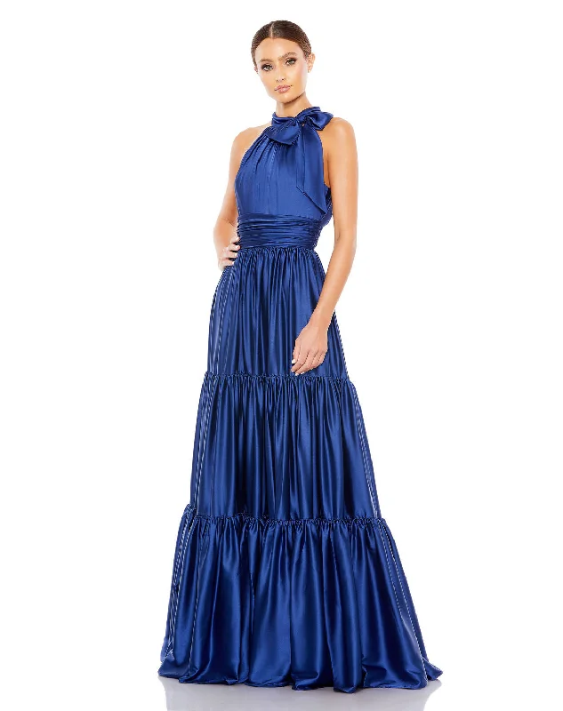 women's trendy dressesMac Duggal 506581 Long Formal A Line Pleated Prom Dress