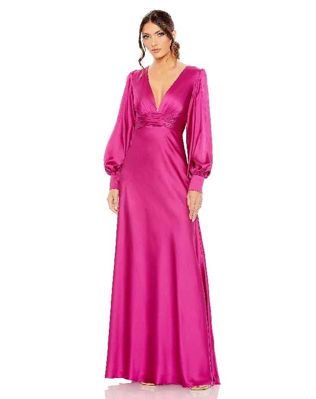 women's affordable dressesMac Duggal 55952 Long Sleeve Formal Prom Dress