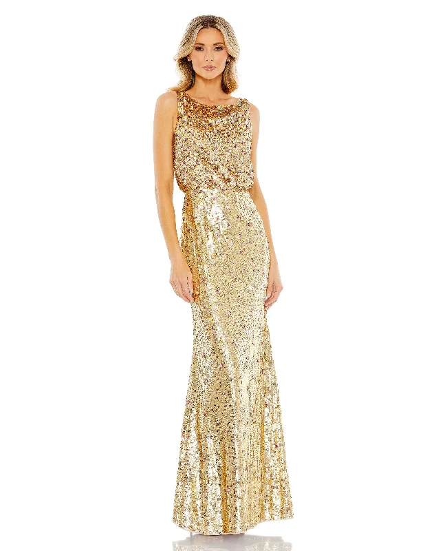 women's sustainable dressesMac Duggal 93645 Sequins Long Formal Prom Dress