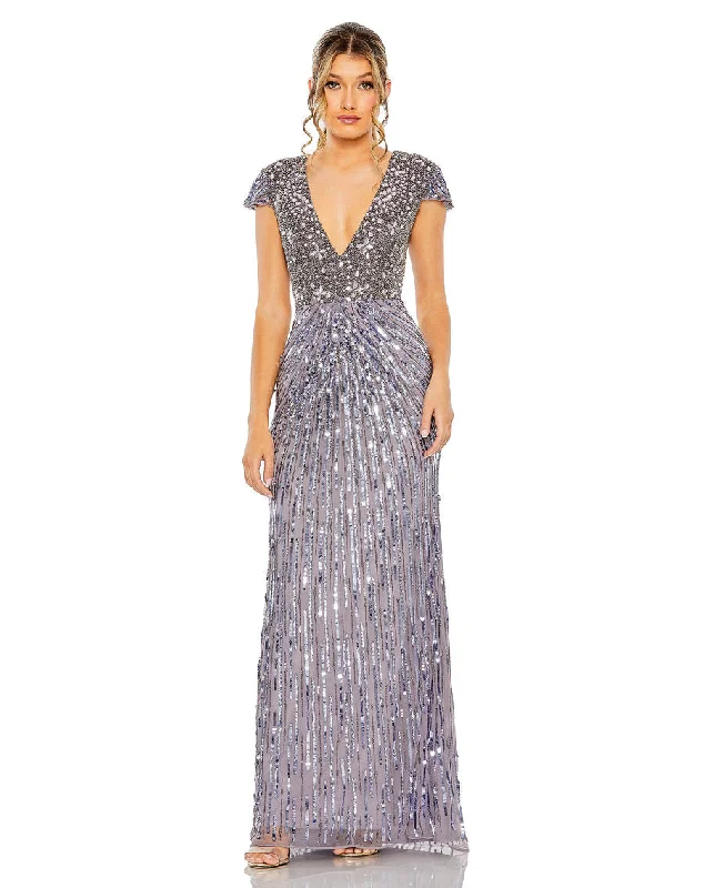 women's easy-to-wear dressesMac Duggal 93914 Long Beaded Sequin Formal Prom Dress