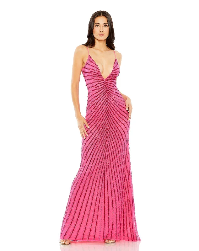 women's versatile dressesMac Duggal 93950 Long Fitted Formal Prom Beaded Dress