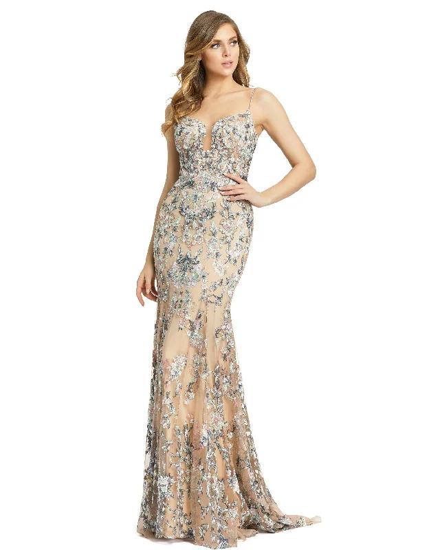 women's lace dressesMac Duggal A79313 Long Formal Fitted Prom Dress