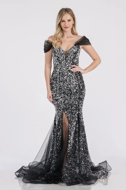 women's affordable dressesPrima Dress SA502353 Long Sequin Mermaid Formal Prom Dress