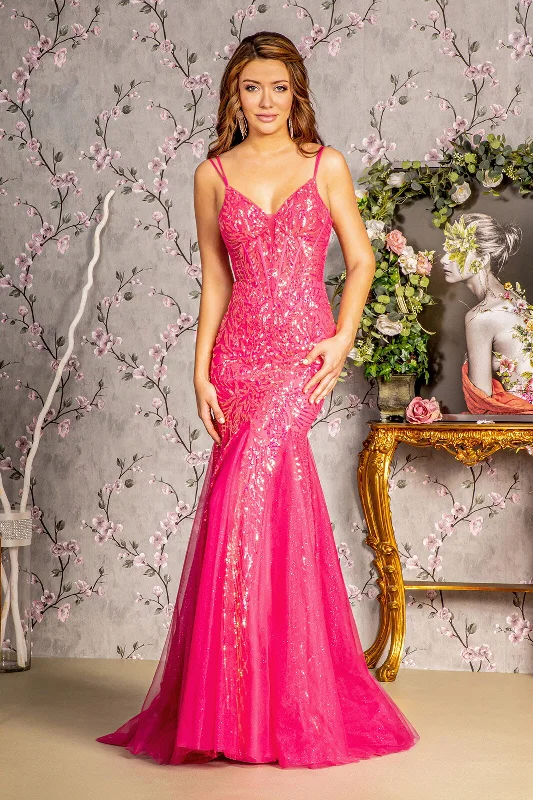 women's pastel dressesSequin Mermaid Long Prom Dress