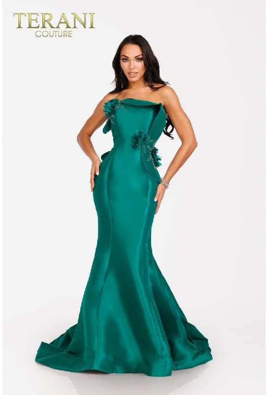 women's ethical fashion dressesTerani Couture 231E0308 Long Formal 3D Floral Prom Mermaid Dress