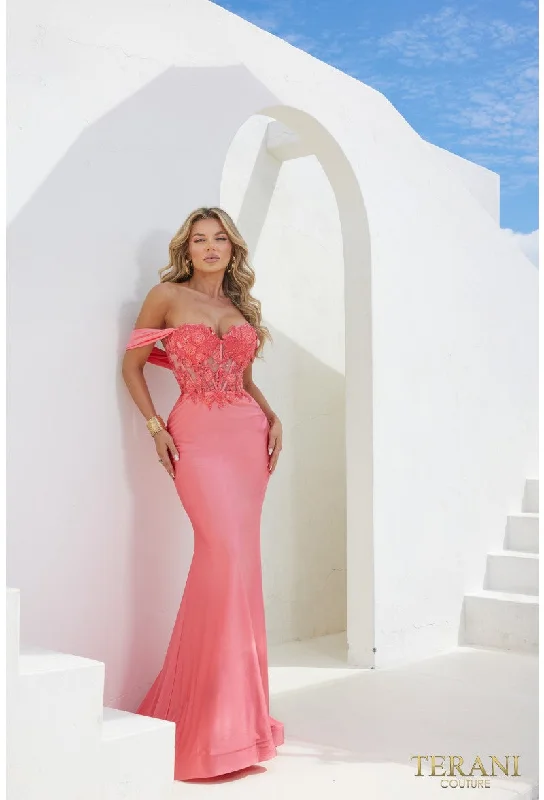 women's limited-edition dressesTerani Couture 241P2250 Long Fitted Prom Formal Gown