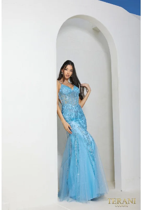 women's unique dressesTerani Couture 241P2294 Beaded Long Formal Prom Dress